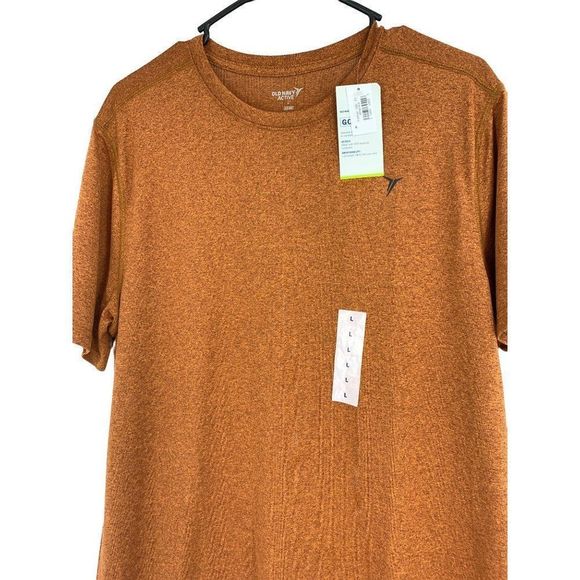 Mens Old Navy Active T-Shirt Orange Crew Short Sleeve 1506 Go Dry Size Large NWT - Picture 2 of 4